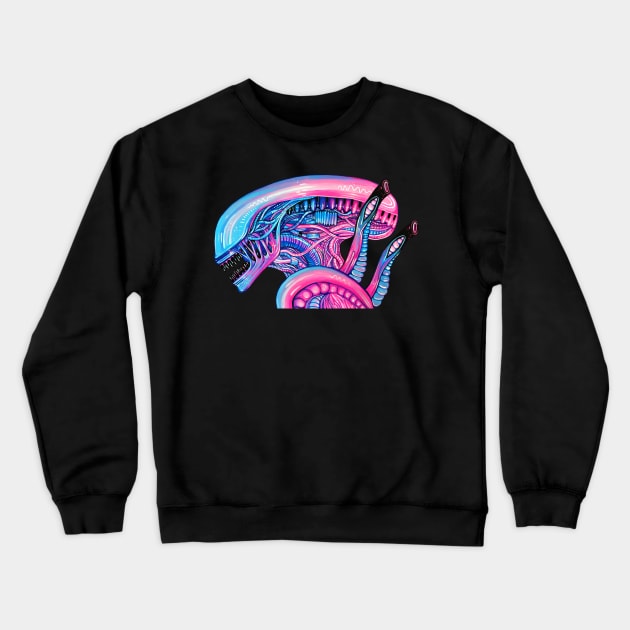 Cotton Candy Alien Crewneck Sweatshirt by Bethaliceart